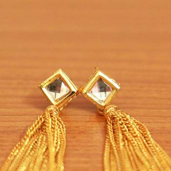 Kundan Meenakari Multicolour Tassle Earrings 3