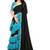 Black plain georgette saree with blouse