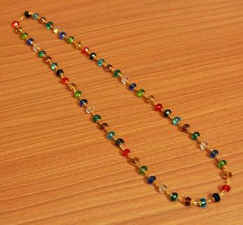 Multicolour Crystal Look Single Line Necklace 2