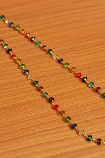 Multicolour Crystal Look Single Line Necklace