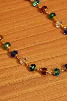 Multicolour Crystal Look Single Line Necklace