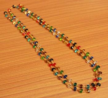 Multicolour Crystal Look Single Line Necklace 2