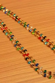 Multicolour Crystal Look Single Line Necklace