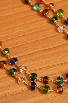 Multicolour Crystal Look Single Line Necklace