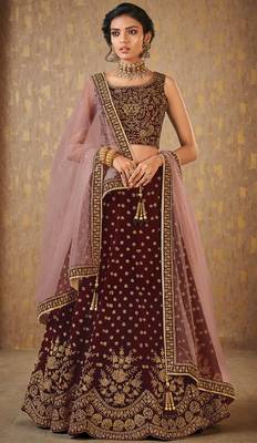 Wedding Designer Maroon Mulberry Designer Lahengha 1