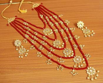 Red Pearl Necklace-Sets 1
