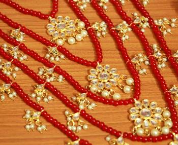 Red Pearl Necklace-Sets 2