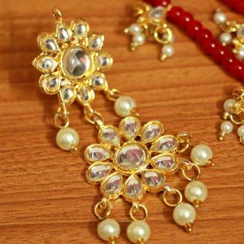 Red Pearl Necklace-Sets 3