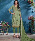 Green Embroidered Cotton Salwar