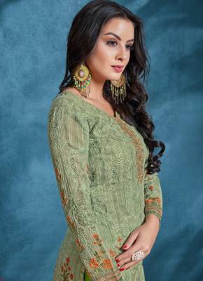 Green Embroidered Cotton Salwar 2