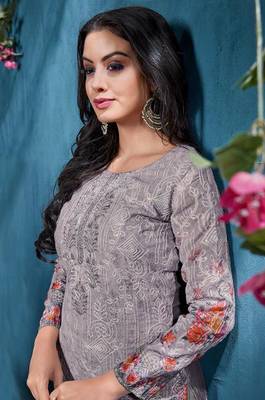 Grey Embroidered Cotton Salwar 2