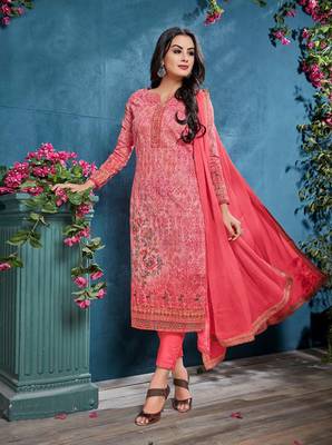 Pink Embroidered Cotton Salwar 1