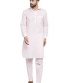 Designer Pink Pathani Linen Kurta With Pants For A Royal Look By Treemoda