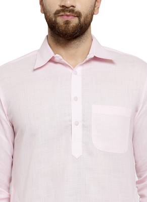 Designer Pink Pathani Linen Kurta With Pants For A Royal Look By Treemoda 3