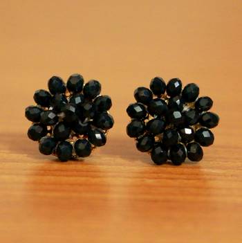 Black Swarowski Crystal Studs 2
