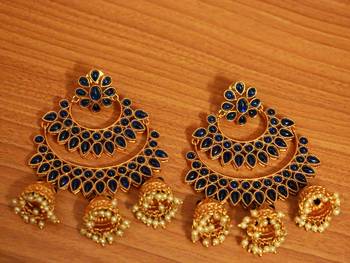 Blue Onyx Chandbali 1