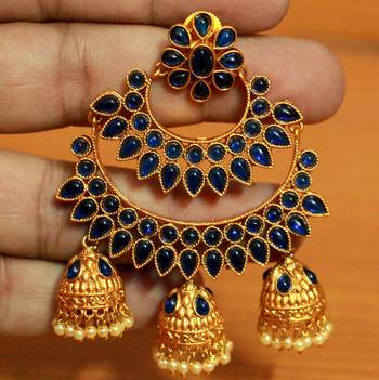 Blue Onyx Chandbali 2