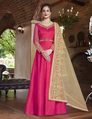 Pink Embroidered Banarasi Silk Salwar 1
