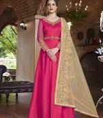Pink Embroidered Banarasi Silk Salwar