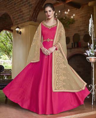 Pink Embroidered Banarasi Silk Salwar 2