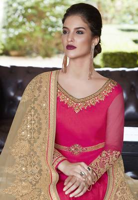 Pink Embroidered Banarasi Silk Salwar 4