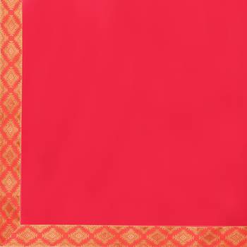 Pink plain georgette saree with blouse 5