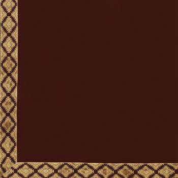 Brown plain georgette saree with blouse 5
