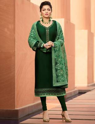 Green embroidered georgette salwar 1