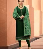 Green embroidered georgette salwar