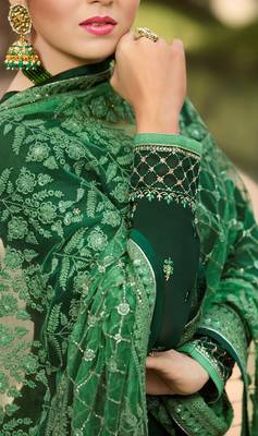 Green embroidered georgette salwar 2