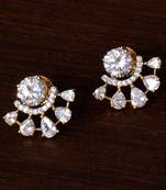 American Diamond Embellished Gold Plated Stud Earrings 216ED204