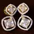 American Diamond Embellished Gold Plated Stud Earrings 216ED206