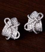 Rhodium Plated American Diamond Embellished Stud Earrings 216ED207