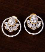American Diamond Embellished Gold Plated Stud Earrings 216ED215