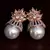 Champagne Stone and American Diamond Embellished Rose Gold Plated Stud Earrings 216ED217