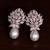 Rose Gold Plated Pearl and American Diamond Embellished Stud Earrings 216ED220