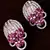 Rose Gold Plated Ruby and American Diamond Embellished Stud Earrings 216ED224