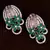 Rose Gold Plated Emerald and American Diamond Embellished Stud Earrings 216ED226