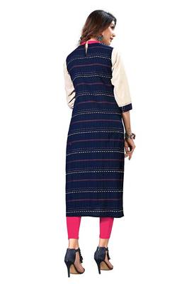 Blue Embroidered Cotton kurti 2