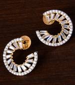 American Diamond Embellished Gold Plated Earrings 216ED201