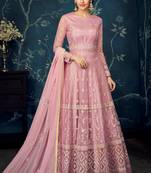 Light-pink embroidered georgette salwar