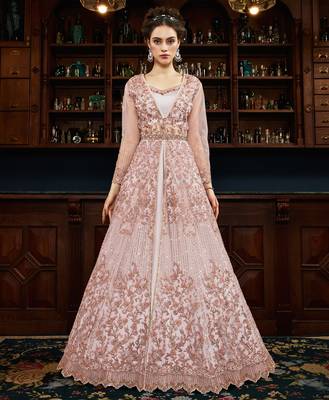 Light-pink zari net salwar 1