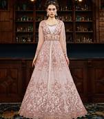 Light-pink zari net salwar