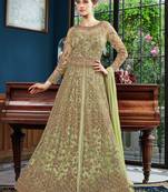 Light-green crystals net salwar