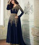 Royal Blue Faux Georgette Designer Anarkali Suit