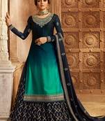Navy-Blue Embroidered Georgette Salwar