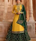 Yellow Embroidered Georgette Salwar