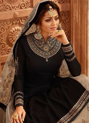 Black Embroidered Georgette Salwar 2