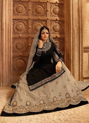 Black Embroidered Georgette Salwar 3