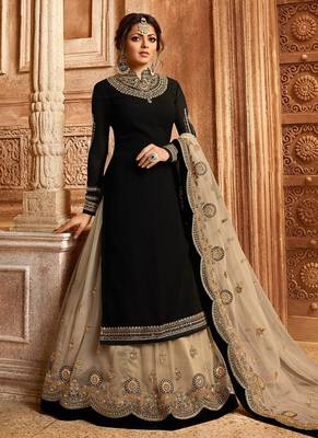 Black Embroidered Georgette Salwar 1